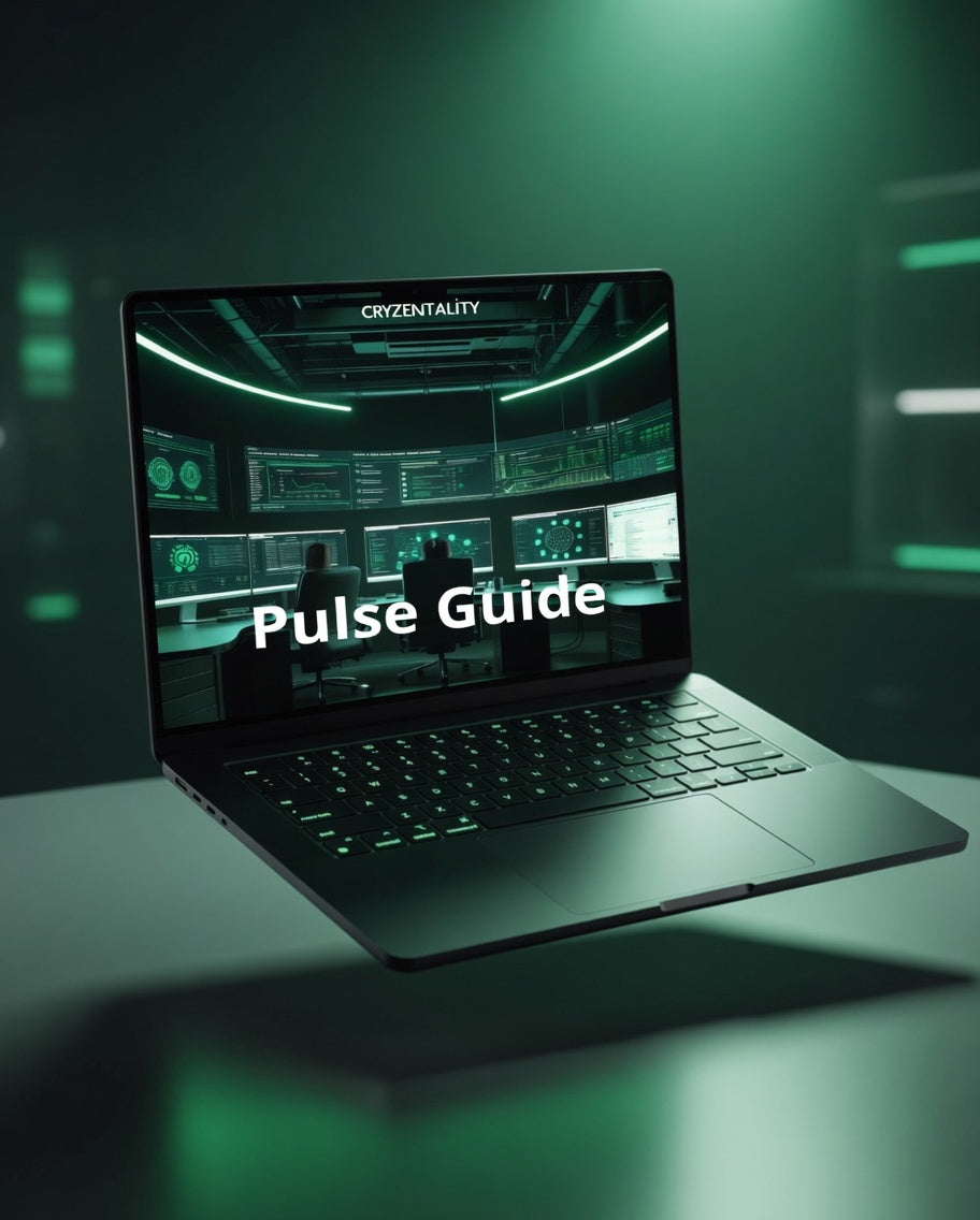 Laptop displaying 'Pulse Guide' on a dark background